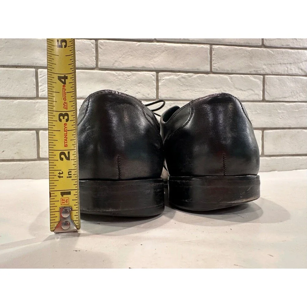 Cole Haan Men's Air Jackson Cap Toe Oxford US 13M Nappa Black Leather, Pre-Owned
